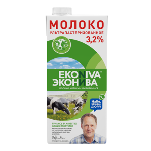 ЭКОНИВА  Молоко ультрапастеризованное 3,2% 1 л, шт